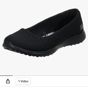 Sketchers Microburst Women’s Slip On Sneakers with Memory Foam, Black (size 10W)